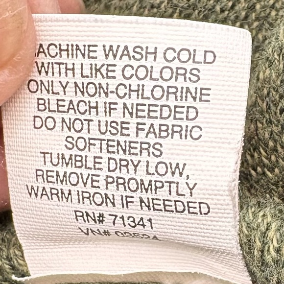 L.L. Bean Men's Green Full Zip Sweater Two-Tone Elbow Patches Cotton Size Medium - Picture 12 of 12